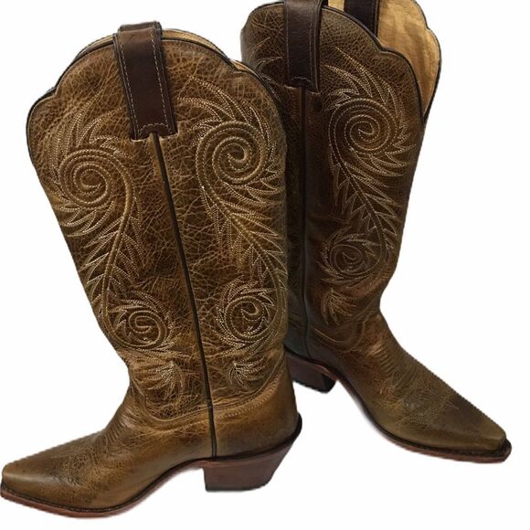 Justin Apache snip toe leather cowboy boots - Picture 5 of 9